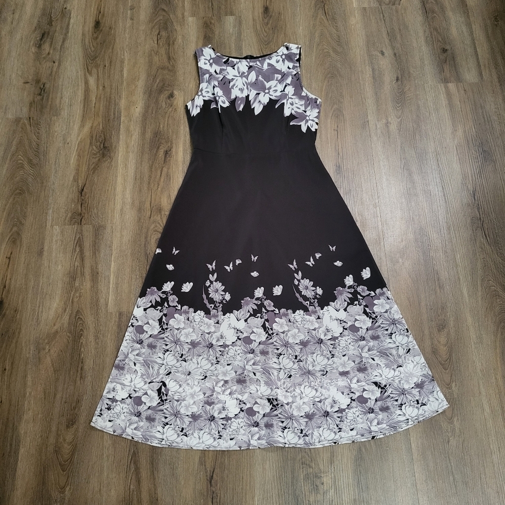 Hekka Women's Dress Size S Small Midi Floral Flowy Modest Classy Butterfly